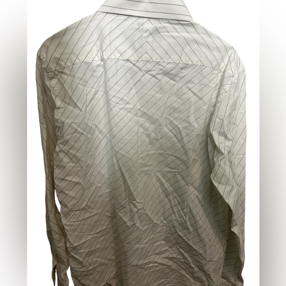Bruno Mens White Pin Stripe Button Up Shirt - Picture 4 of 6